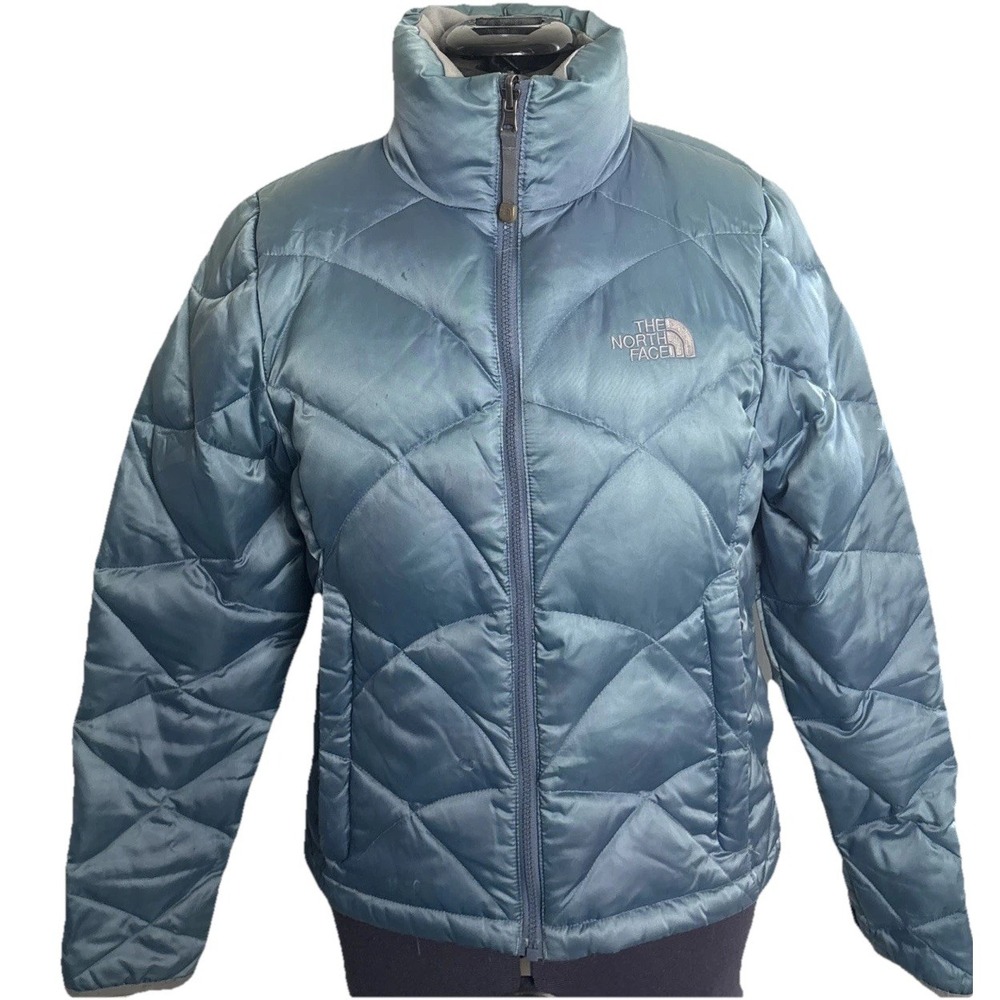 The North Face 550 Goose Down Puffer Jacket Womens XS Teal‎ Quilted Coat